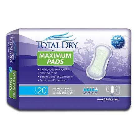 Secure Personal Care Products - TotalDry - SP1573 -  Bladder Control Pad  13 3/4 Inch Length Moderate Absorbency Polymer Core Regular