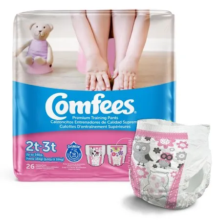 Attends Healthcare Products - From: CMF-B2 To: CMF-G4  Comfees Female Toddler Training Pants Comfees Pull On with Tear Away Seams Size 2T to 3T Disposable Moderate Absorbency