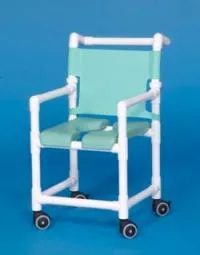 IPU - SC719N-BLUE MESH - Shower Chair Ipu Fixed Arms Pvc Frame Mesh Backrest 17-1/4 Inch Seat Width 300 Lbs. Weight Capacity