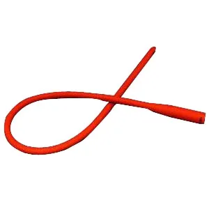 Amsino International - Amsure - As44014 - Urethral Catheter Amsure Straight Tip Red Rubber 14 Fr. 16 Inch