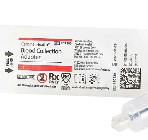Cardinal Health - BTA200 - Med Blood Collection Device, Female Luer Lock