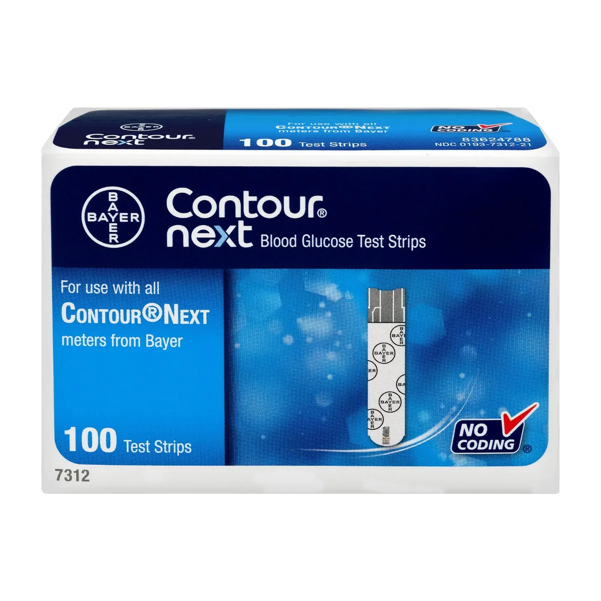 Bayer - 7312 - Contour Next Blood Glucose Test Strip (100 count)