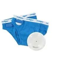 Bedwetting Store - RKIT - #140 Rodger Wireless Bedwetting Starter Kit with 2 Child Medium Briefs-Blue, Full Tuckable Underpad, Alarm