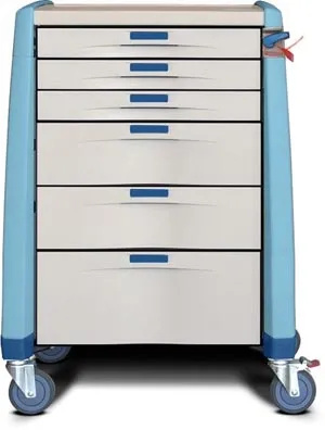 Capsa Healthcare - AM10MC-LCR-N-DR1000 - Standard Cart, Light Creme/ , No Lock and (10) Drawers (DROP SHIP ONLY)