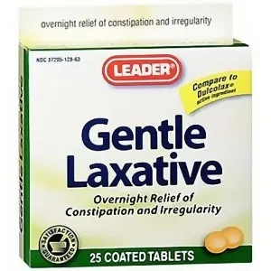 Cardinal Health - 2281715 - Leader Bisacodyl Gentle Laxative Tablets (25 Count)