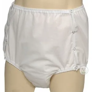 Salk - From: 2000-S To: 2006-M - CareFor One Piece Snap on Brief with Waterproof Safety Pocket Small, White, Reusable, Latex Free.