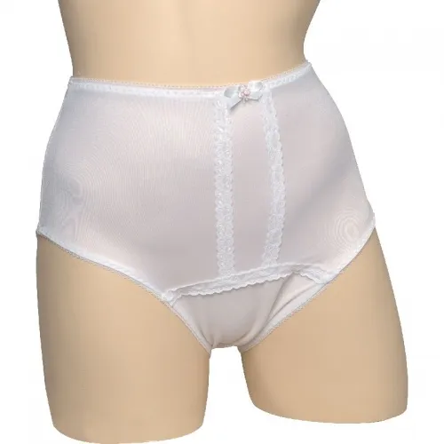 Salk - 5025HSM - Premier Plus Ladies Panty, Small, 22" - 28" Waist, Nylon/Lycra Stretch Fabric, White, Full Cut, Plain Styling
