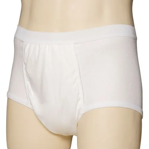 Salk - From: 67800HMED To: 67800HXLG - CareFor Ultra One Piece Men's Brief with Halo Shield, Medium, 34" 36" Waist, Cotton, White, Masculine Styling