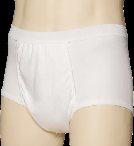 Salk - 67800HXLG - CareFor Ultra One Piece Men's Brief with Halo Shield, X-Large, 41" - 45" Waist, Cotton, White, Masculine Styling