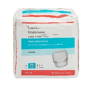 Cardinal Health - Sure Care Plus - 1625 - Cardinal  Unisex Adult Absorbent Underwear  Pull On with Tear Away Seams X Large Disposable Heavy Absorbency