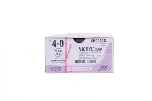 Ethicon Suture - VCP724D - ETHICON VICRYL PLUS COATED ANTIBACTERIAL SUTURE TAPER POINT SIZE 0 818" UNDYED BRAIDED 1DZ/BX