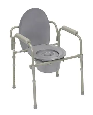 Fabrication Enterprises - From: 43-2330 To: 43-2342 - Commode with fixed arms, aluminum, adjustable height