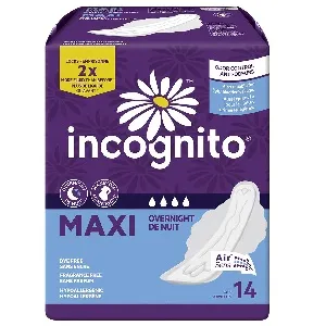 First Quality - Incognito - From: 10006608 To: 10006610 -  Feminine Pad  Maxi with Wings Regular Absorbency