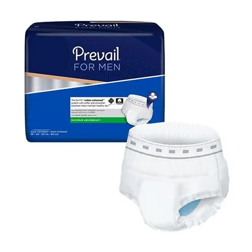 First Quality - Prevail Men's Overnight - PMX-513 - Male Adult Absorbent Underwear Prevail Men's Overnight Pull On with Tear Away Seams Large Disposable Heavy Absorbency