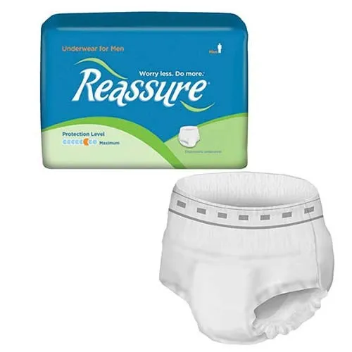 Home Delivery Incontinent Supplies - REUXMM - Reassure Underwear for Men, Maximum