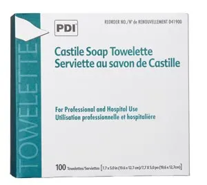 PDI - Professional Disposables - D41900 - Castile Soap Towelette, 2% Coconut Oil, 1/pk, 100 pk/bx, 10 bx/cs (63 cs/plt) (US Only)