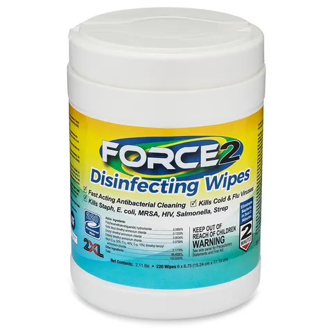 Force2 - 2XL407 - Force2 Disinfectant Wipes, 220 ct 