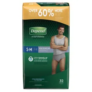 Kimberly Clark - 53748 - Underwear, Maximum Absorbency, Small/ Medium, Men, Grey, 32/pk, 2 pk/cs