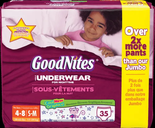 Kimberly Clark - From: 40534 To: 43365  PANTS  INCONT GOODNITES BEDTIME YTH GIRLS LG/XLG (34/CS)