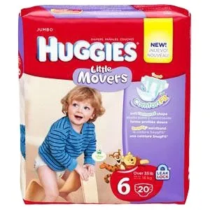 Kimberly Clark - 40809 - HUGGIES Little Movers Diapers, Step 6, Big Pack
