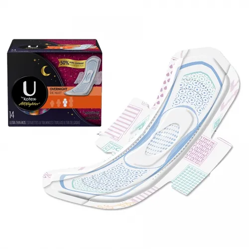 Kimberly Clark - 46595 - U by Kotex Super Premium Overnight Pads with Wings, Maximum Absorbency.