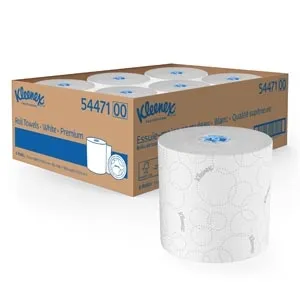 Kimberly Clark - 54471 - Kleenex Hard Roll Paper Towels with Elevated Kleenex Design and Absorbency Pockets for Scott Pro Dispenser -Blue Core- White 500 ft-rl 6 rl-cs