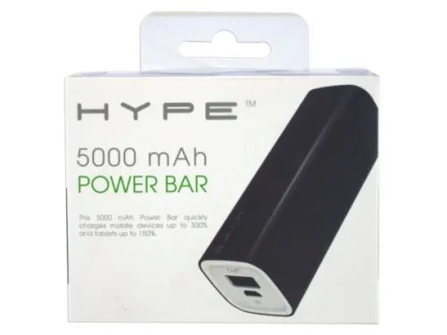 Kole Imports - El749 - Black Hype 5000 Mah Power Bar