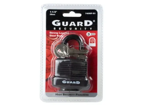 Kole Imports - KL650 - Guard Secutiry 1.5  38mm Steel Pad Lock With Keys