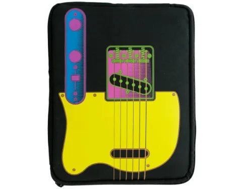 Kole Imports - OF771 - Color Guitar Tablet Case With External Zipper Pocket