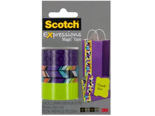 Kole Imports - OP785 - Scotch Expressions Sparkle Tribal &amp; Lime Tape Set