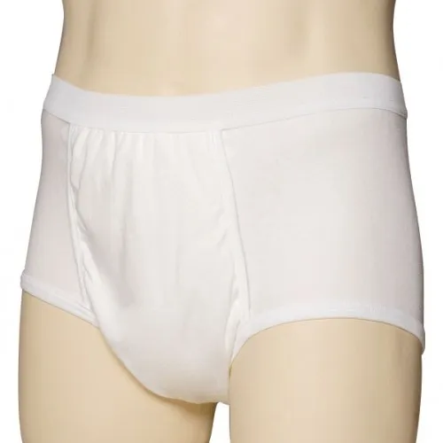 Salk - From: 67800M To: 67800S - Light & Dry One Piece Men's Brief, Medium, 34" 36" Waist, Cotton, Reusable, Fly front