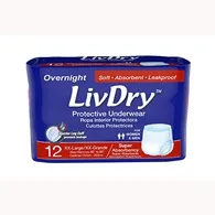 LivDry - From: LIV048SXXL To: LIV072SMS - Overnight Protective Underwear