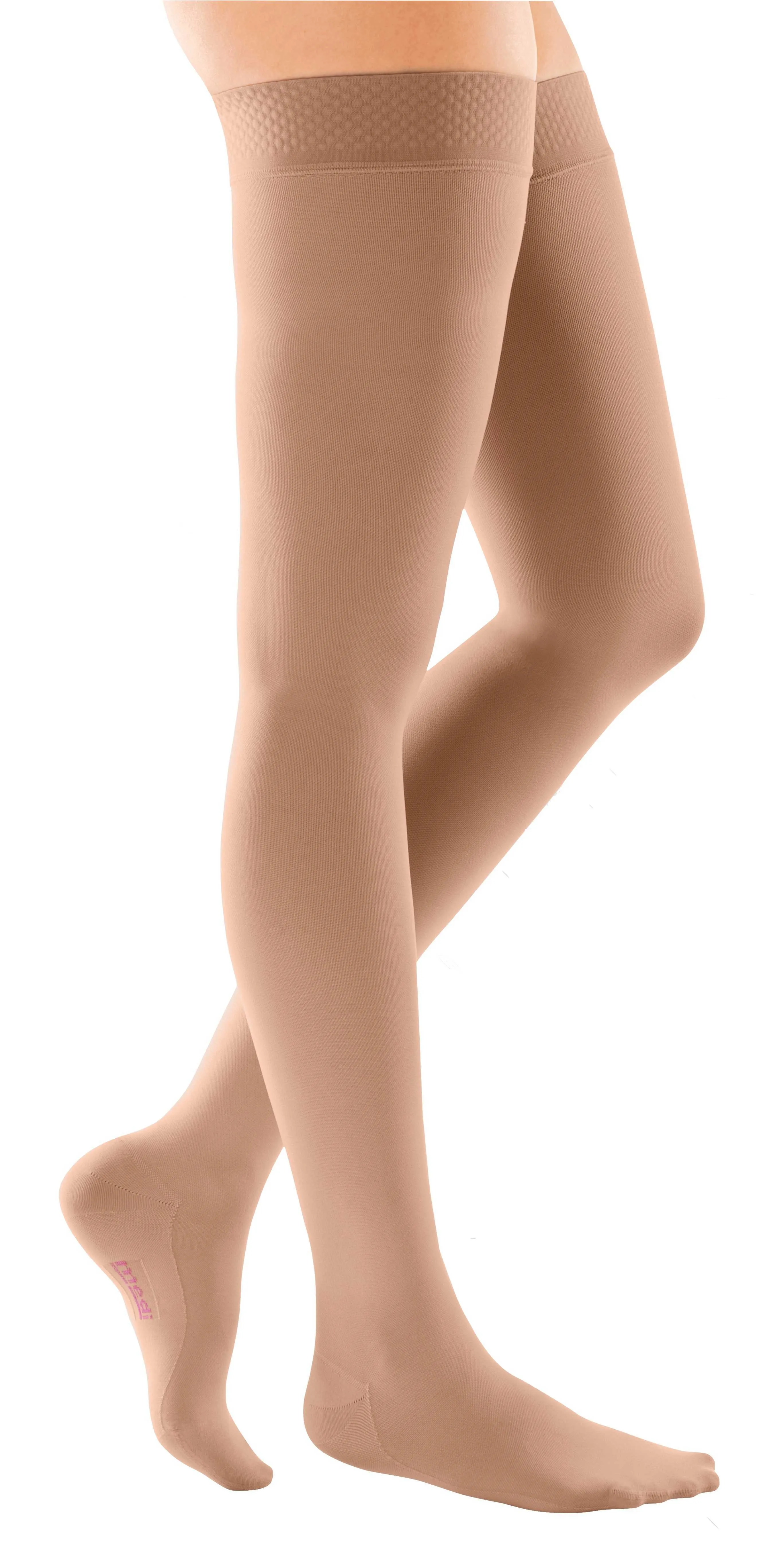 Medi Lp - Mediven Comfort - 19202 - Mediven Comfort Thigh-High with Beaded Silicone Band, 30-40 mmHg, Petite, Closed Toe, Natural, Size 2.