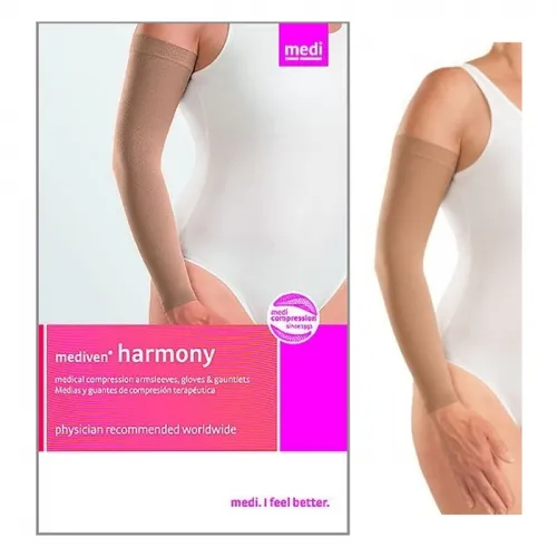 Medi Lp - Mediven Harmony - 2Y01718 - Harmony Arm Sleeve with Silicone Top Band, 20-30 mmHg, Extra Wide, Caramel, Size 8.