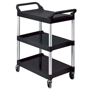 Medline - RUB342488BLA - 3 Shelf Plastic Utility Cart
