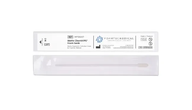 Foamtec International - CleanWIPE - MP1302ST - Oropharyngeal Collection Swab Cleanwipe 5-3/4 Inch Length Sterile