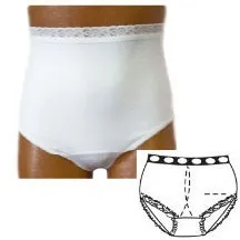 Team Options - Options - 80204SC - OPTIONS Ladies' Basic with Built In Barrier/Support, White, Center Stoma, Small 4 5, Hips 33" 37"