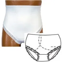 Team Options - Options - 880-04-XLR - OPTIONS Ladies' Brief with Open Crotch and Built In Barrier/Support, White, Right Side Stoma, X Large 10, Hips 45" 47"