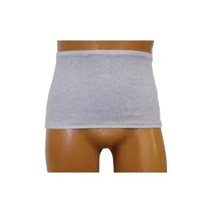 Team Options - 93206SC - Men's Wrap/Brief with Open Crotch and Built-in Ostomy Barrier/Support Gray, Center Stoma, Small 32-34