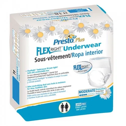 Drylock Technologies - AUB14020 - Presto Flex Right Protective Underwear Medium 32" - 44" Good Absorbency.