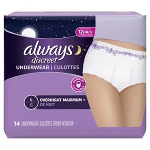 Procter & Gamble - From: 3700085010 To: 3700088757 - Always Discreet, Incontinence Underwear for Women, Maximum