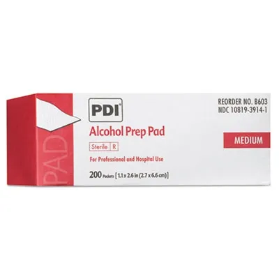Sani Prof - NICB60307 - Pdi Alcohol Prep Pads, White, 200/Box