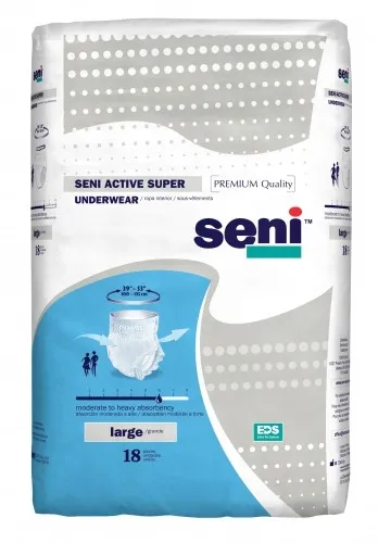TZMO - Seni Active Super - S-LA18-AS1 -  Unisex Adult Absorbent Underwear  Pull On with Tear Away Seams Large Disposable Moderate Absorbency