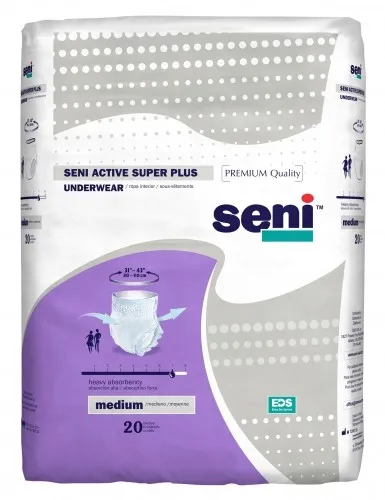 TZMO - Seni Active Super Plus - S-ME20-AP1 -  Unisex Adult Absorbent Underwear  Pull On with Tear Away Seams Medium Disposable Heavy Absorbency