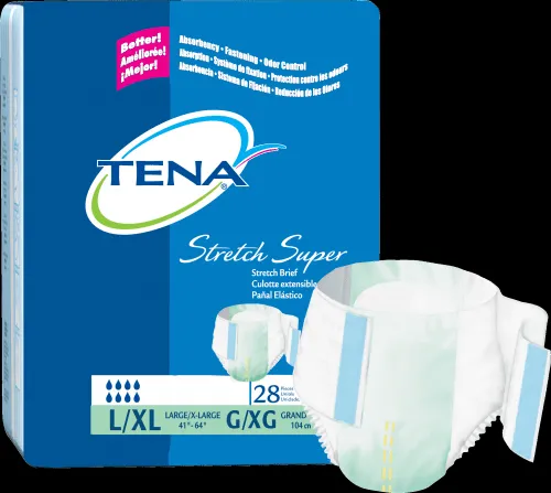 Essity - 67902 - TENA ProSkin Stretch SuperUnisex Adult Incontinence Brief TENA ProSkin Stretch Super Medium Disposable Heavy Absorbency