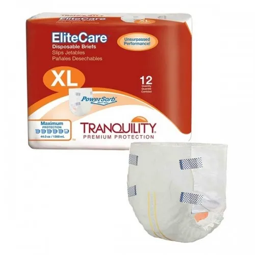 Principle Business Enterprises - From: 2412 To: 2414  Tranquility EliteCareUnisex Adult Incontinence Brief Tranquility EliteCare Medium Disposable Heavy Absorbency
