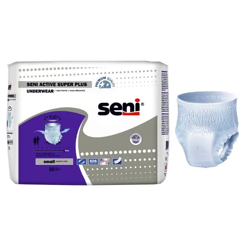 TZMO - Seni Active Super Plus - S-SM10-AP1 -  Unisex Adult Absorbent Underwear  Pull On with Tear Away Seams Small Disposable Heavy Absorbency