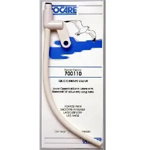 Urocare - 70011012 - Products Quick Drain Valve Long DrainTube Quick Drain Valve Standard  0.25 I.D. X 10 Long Inch  White rubber and Plastic  NonSterile